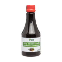 Patanjali Swasari Pravahi – Ayurvedic cough syrup bottle for relief from cough, cold, and sore throat naturally.